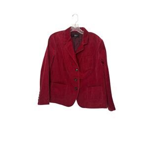 Talbots‎ Blazer Burgundy Corduroy Office Work Career Business Size 14 Petite